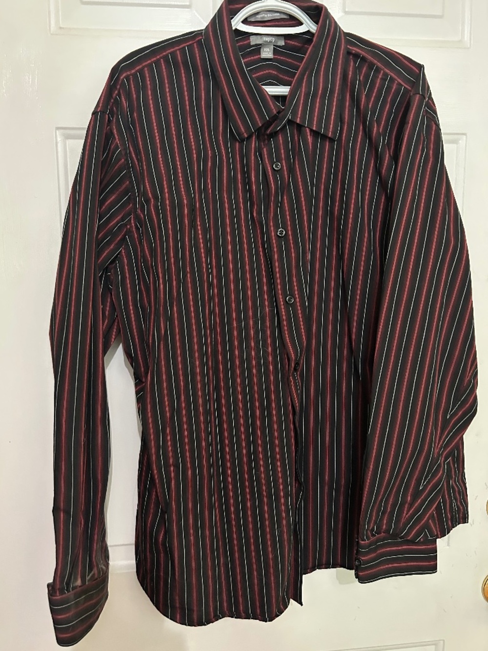 apt 9, Long Sleeve Dress Shirt, XXL, Black/Red